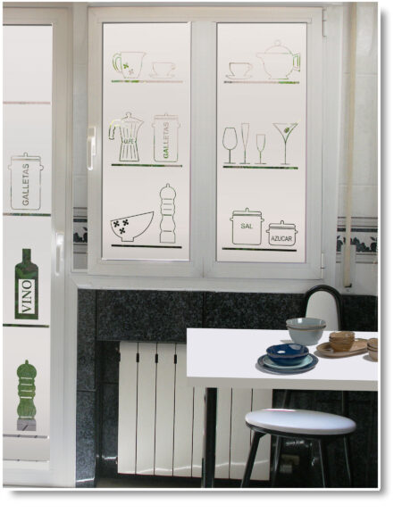  Xijier - Vinilo adhesivo para ventana (23.6 x 39.4 in), diseño  de ventana : Hogar y Cocina
