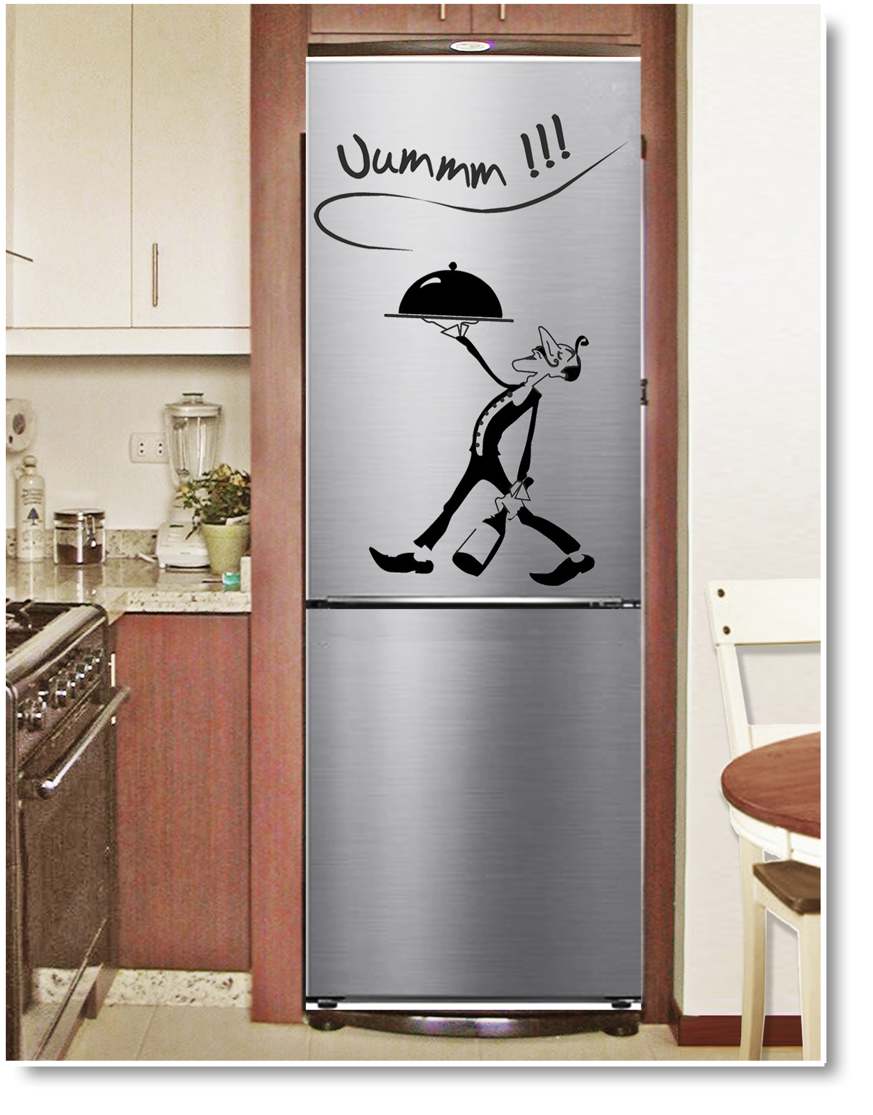 Calcomanía de vinilo para puerta de nevera de cocina, diseño divertido  troquelado para congelador, etiqueta extraíble